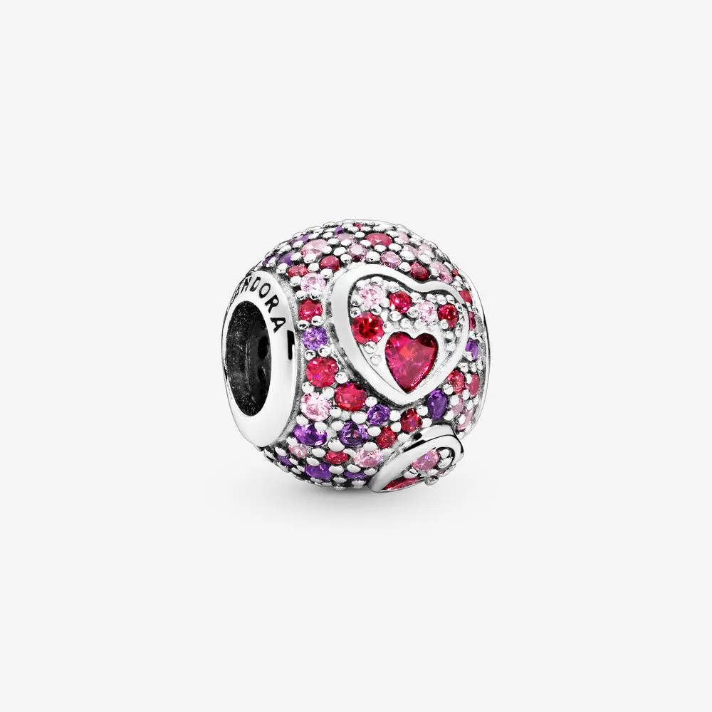 Asymmetrical Hearts Pav&eacute; Charm