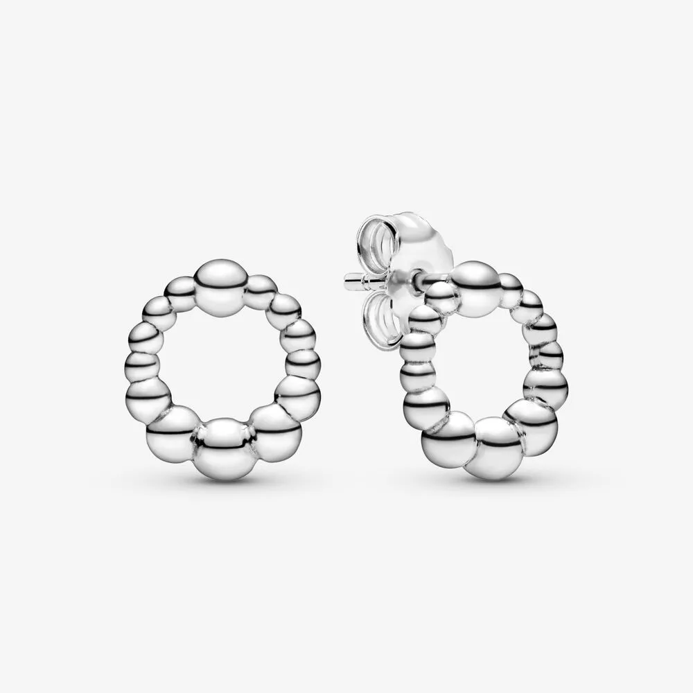 Beaded Circle Stud Earrings