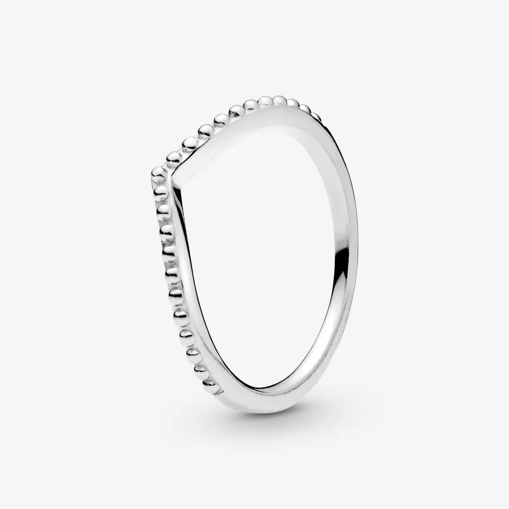 Beaded Wishbone Ring