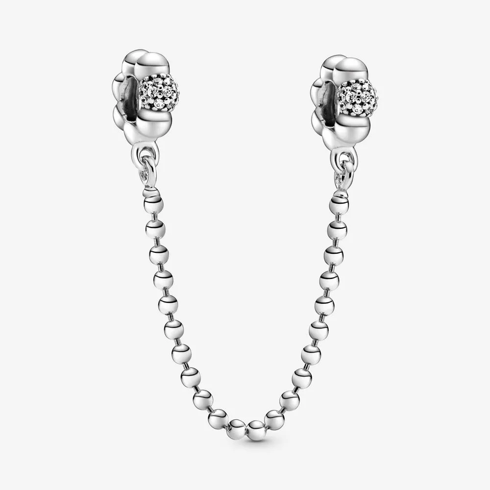 Beads and Pav&eacute; Safety Chain Charm