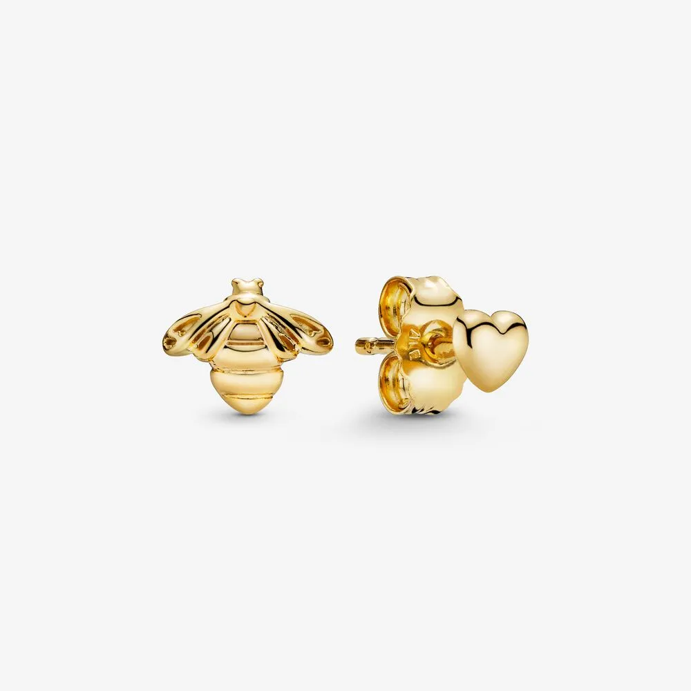 Bee & Heart Stud Earrings