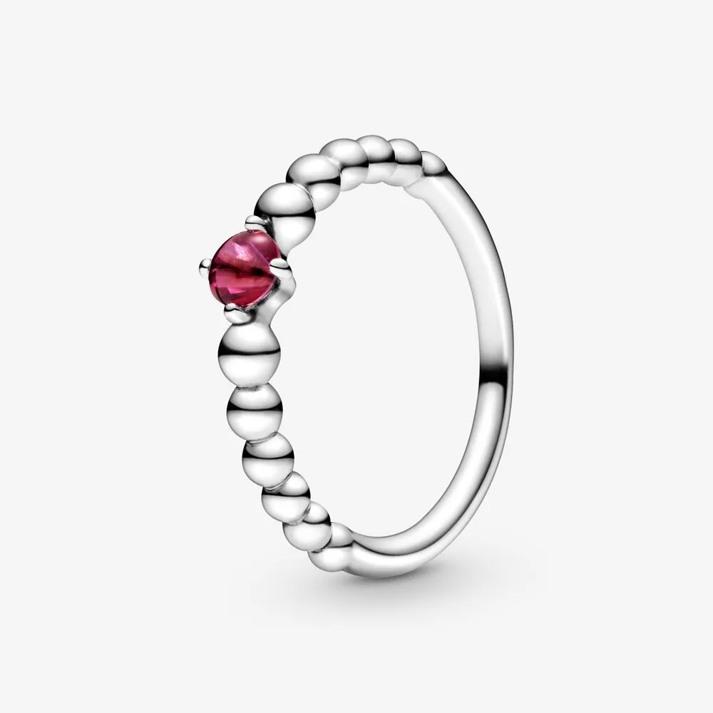 Blazing Red Beaded Ring