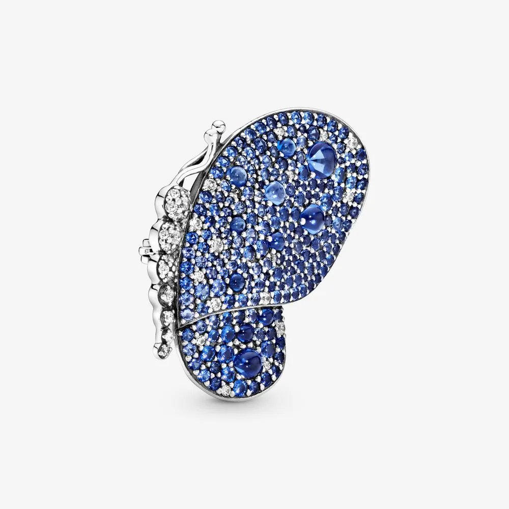 Blue Pav&eacute;&nbsp;Butterfly Brooch&nbsp;