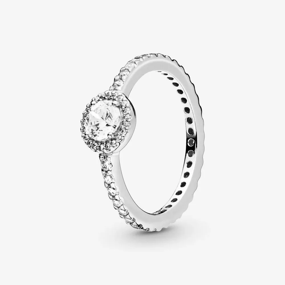 Classic Sparkle Halo Ring