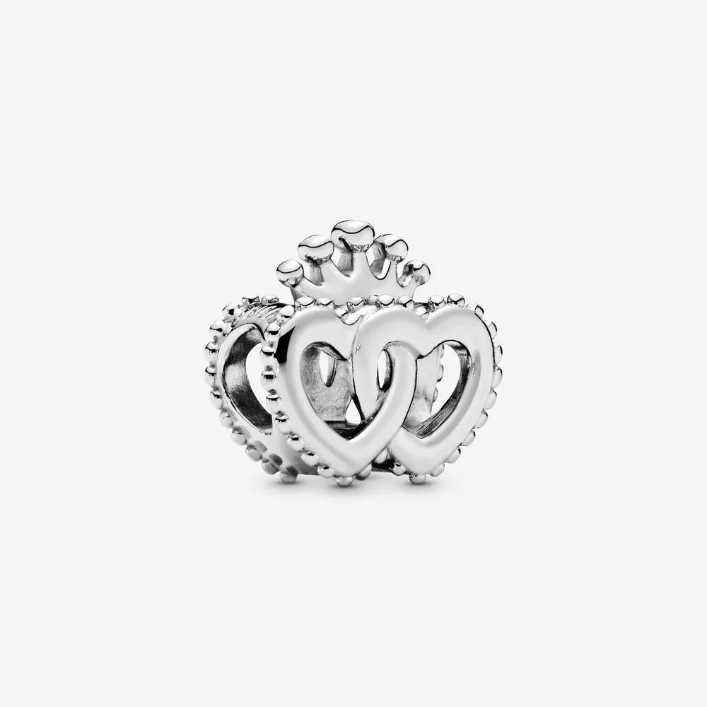 Crown & Interwined Hearts Charm