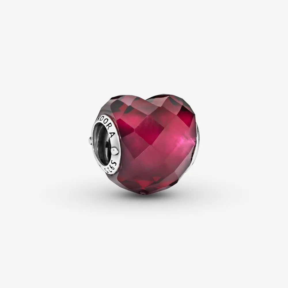 Fuchsia Pink Heart Charm
