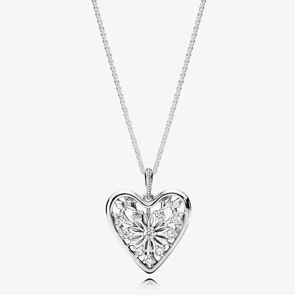 Heart of Winter Necklace, Clear CZ