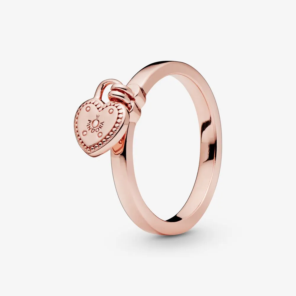 Heart-Shaped Padlock Ring