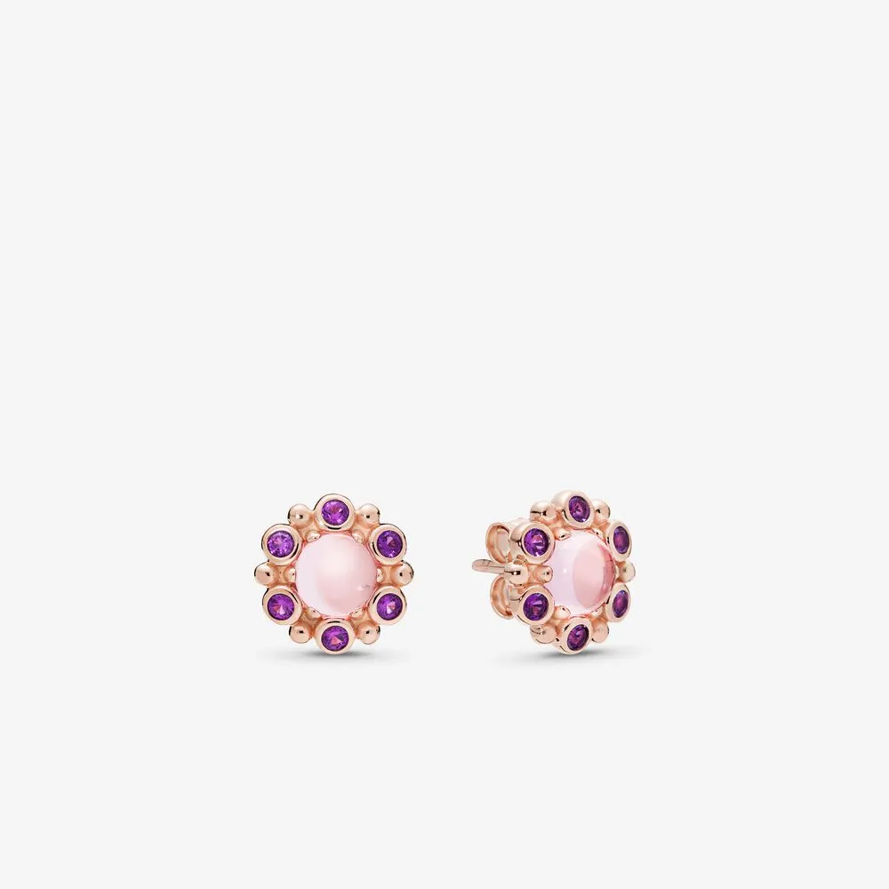 Heraldic Radiance Earrings, PANDORA Rose&trade; Pink & Purple Crystals