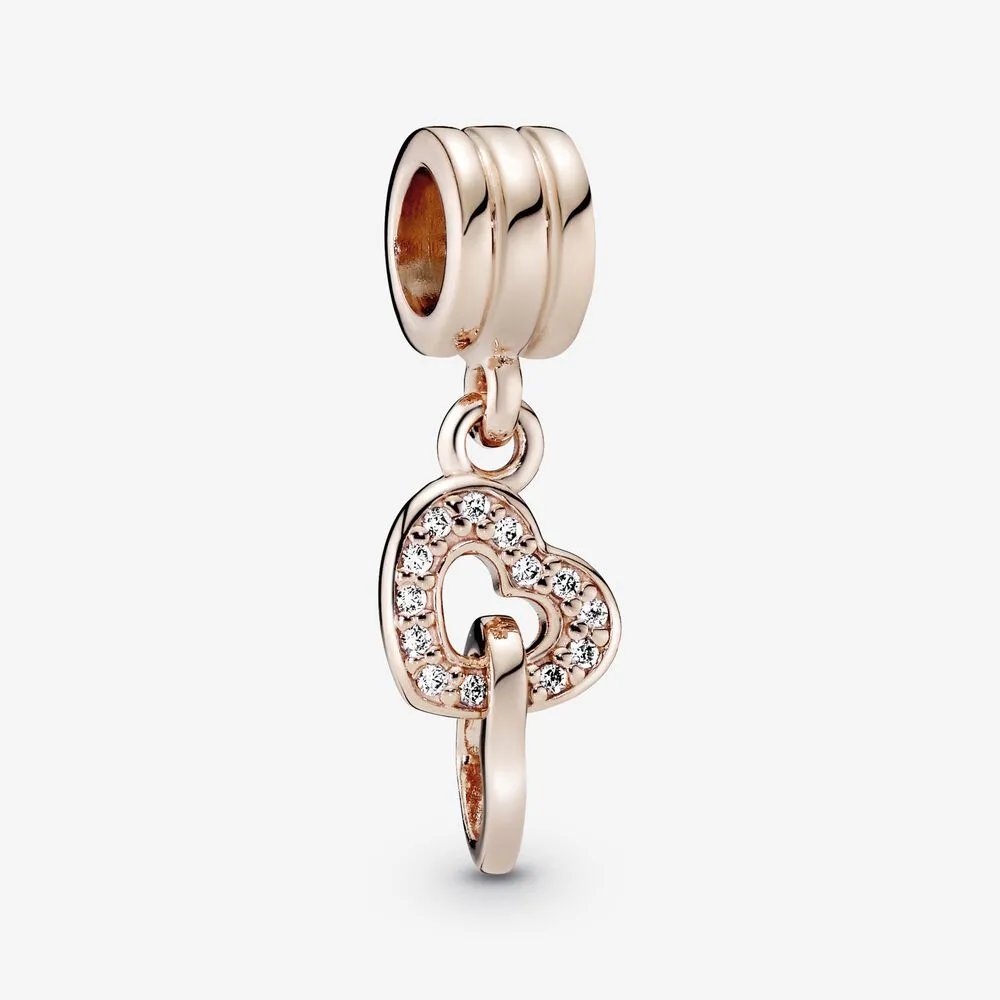 Interlocking Hearts Dangle Charm