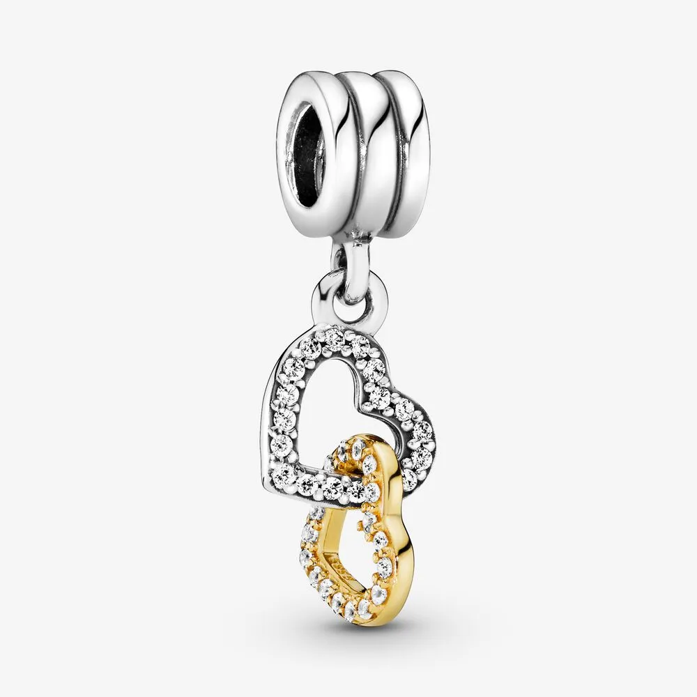 Interlocking Hearts Dangle Charm