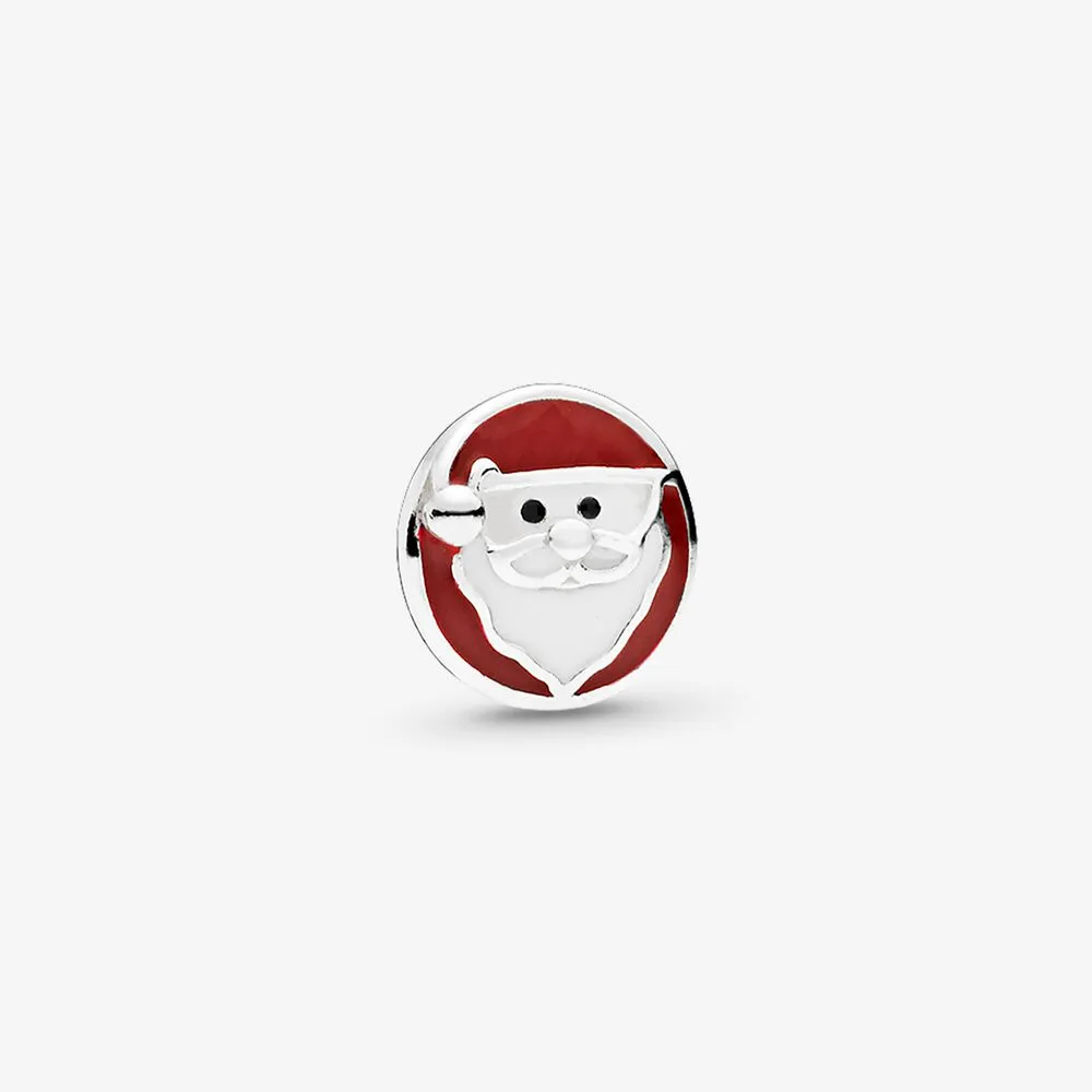 Jolly Santa Petite Locket Charm, Mixed Enamel