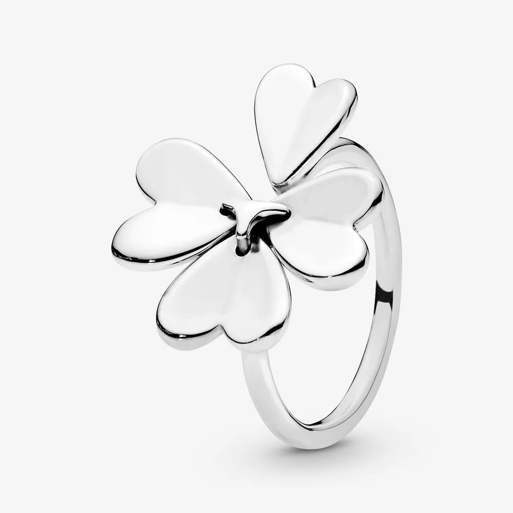Lucky Four-Leaf Clover Open Ring