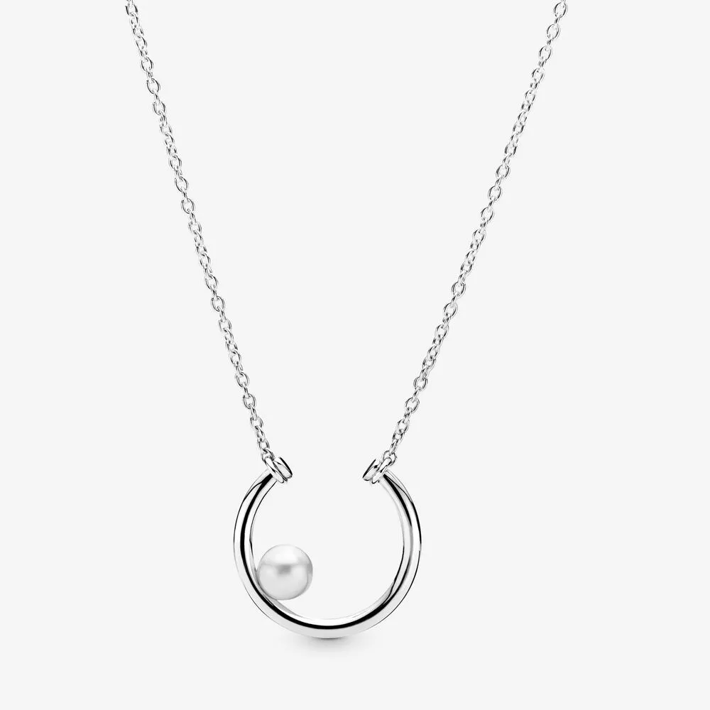 Offset Freshwater Cultured Pearl Circle Necklace