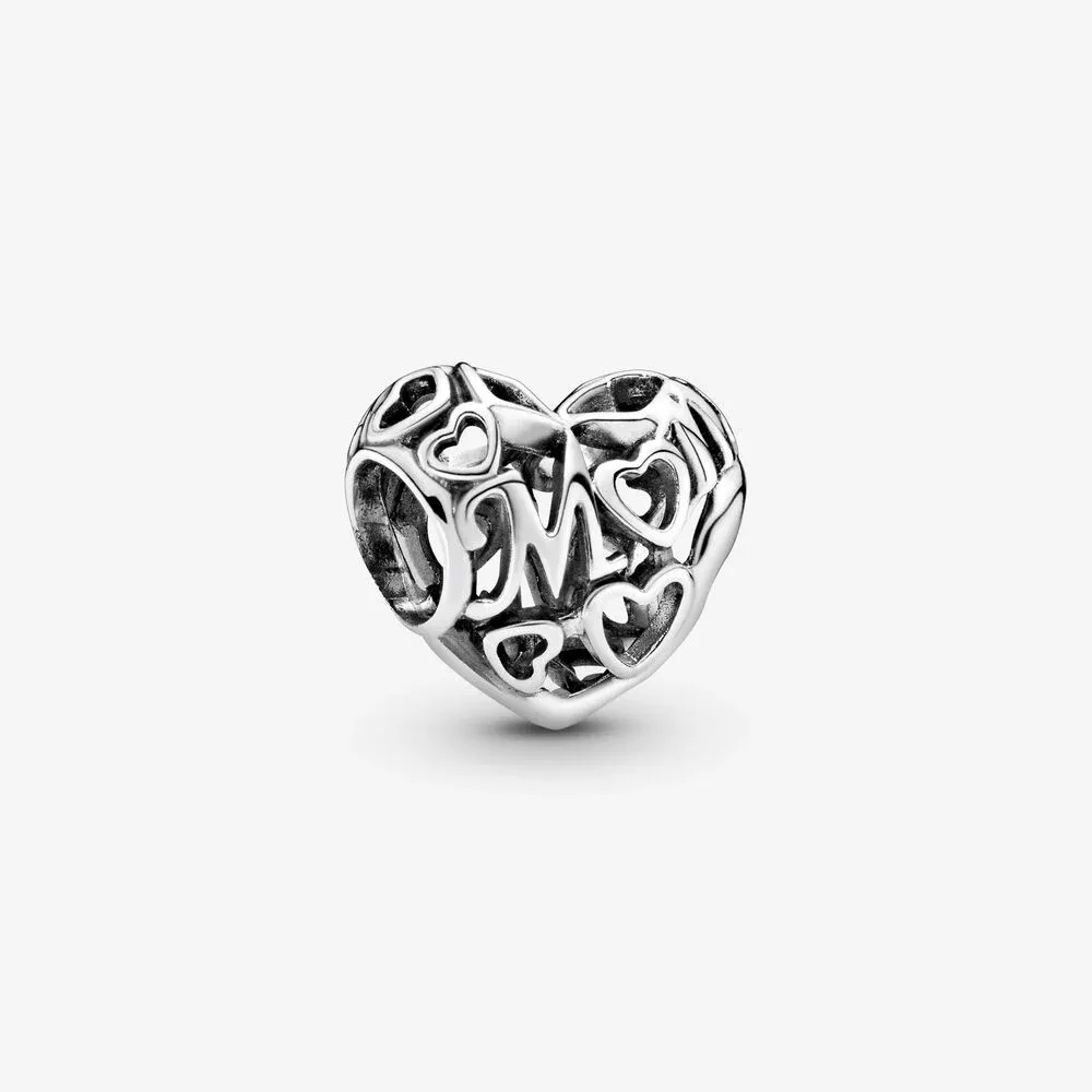 Openwork Mum Heart Charm