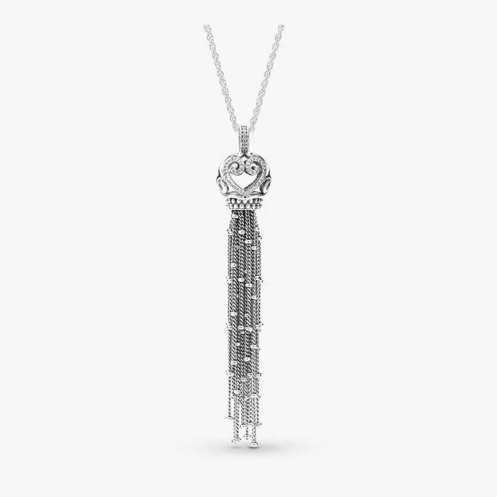 Ornate Hearts Tassel Necklace