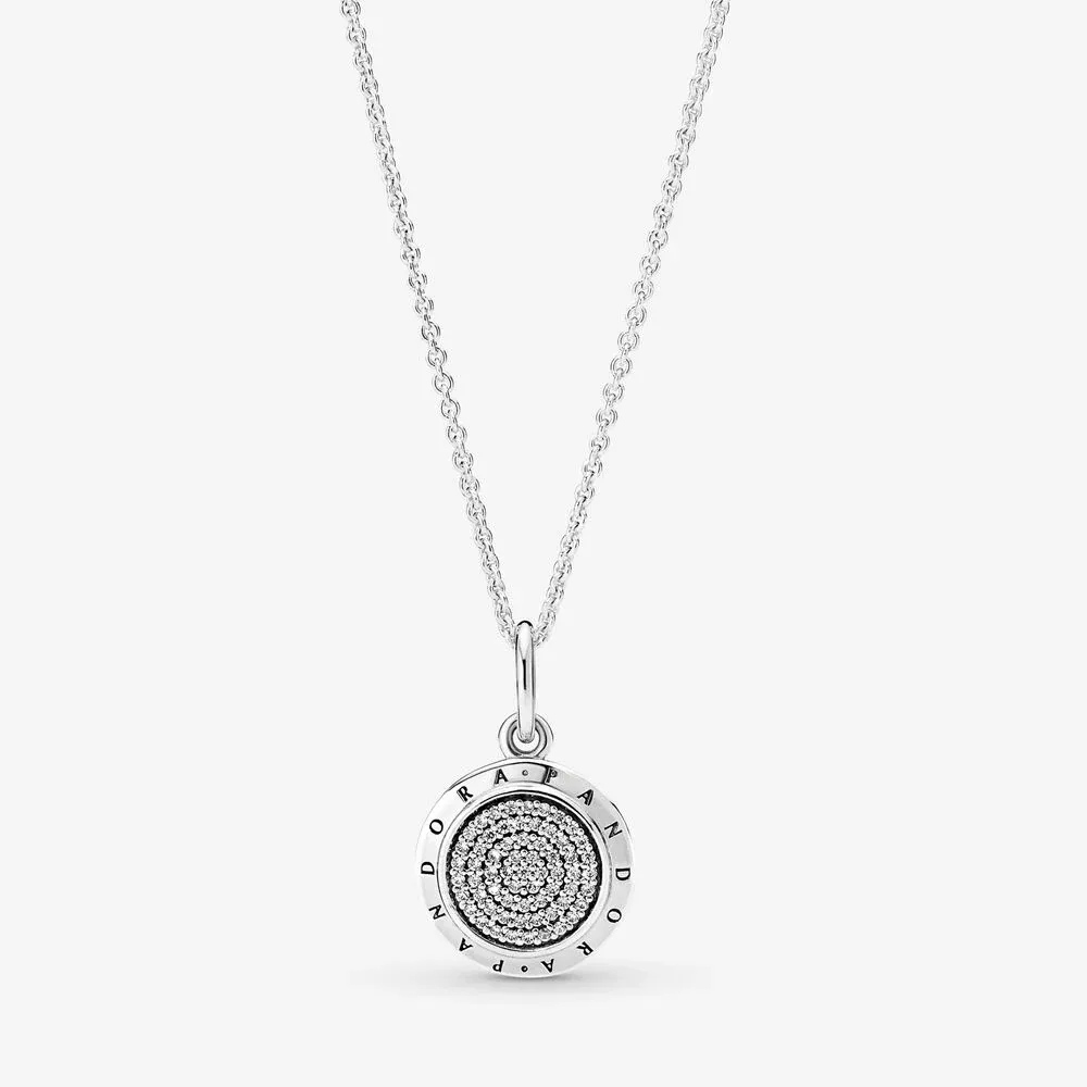 Pandora Logo Pav&eacute; Pendant Necklace