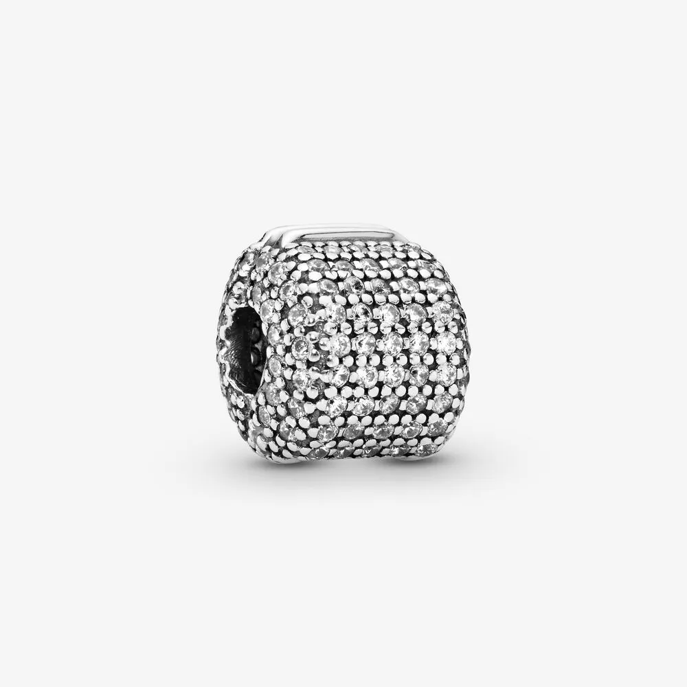 Pav&eacute; Barrel Clip Charm