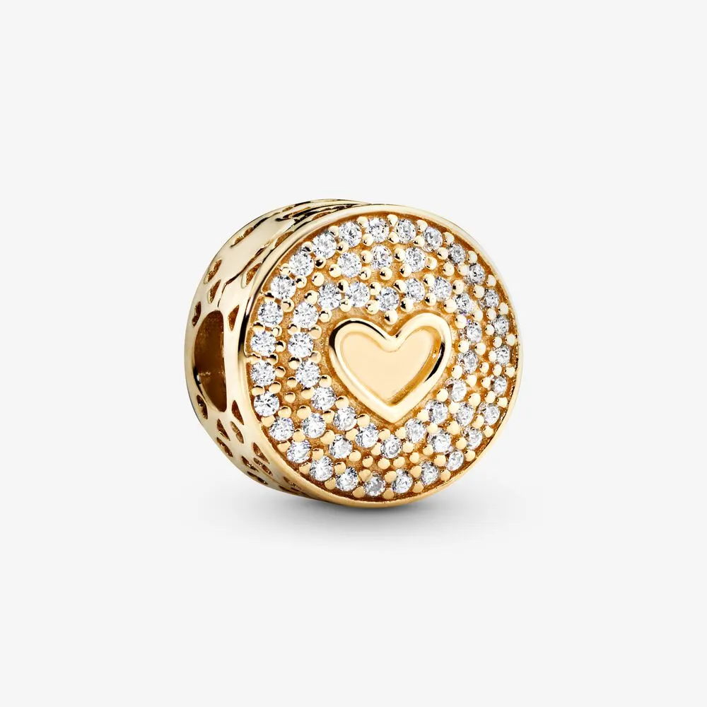 Pav&eacute; Heart Clip Charm