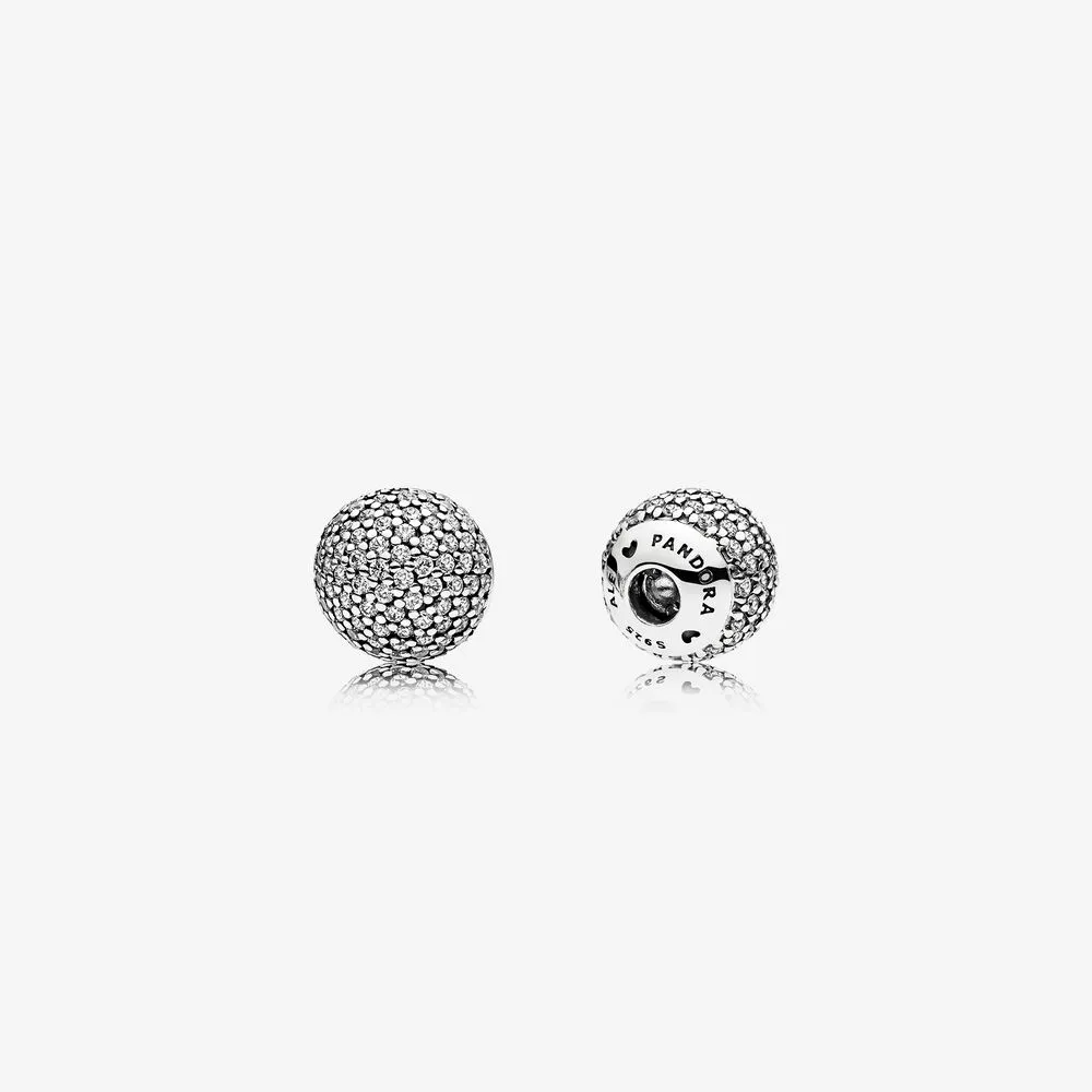Pav&eacute; Open Bangle Caps, Clear CZ