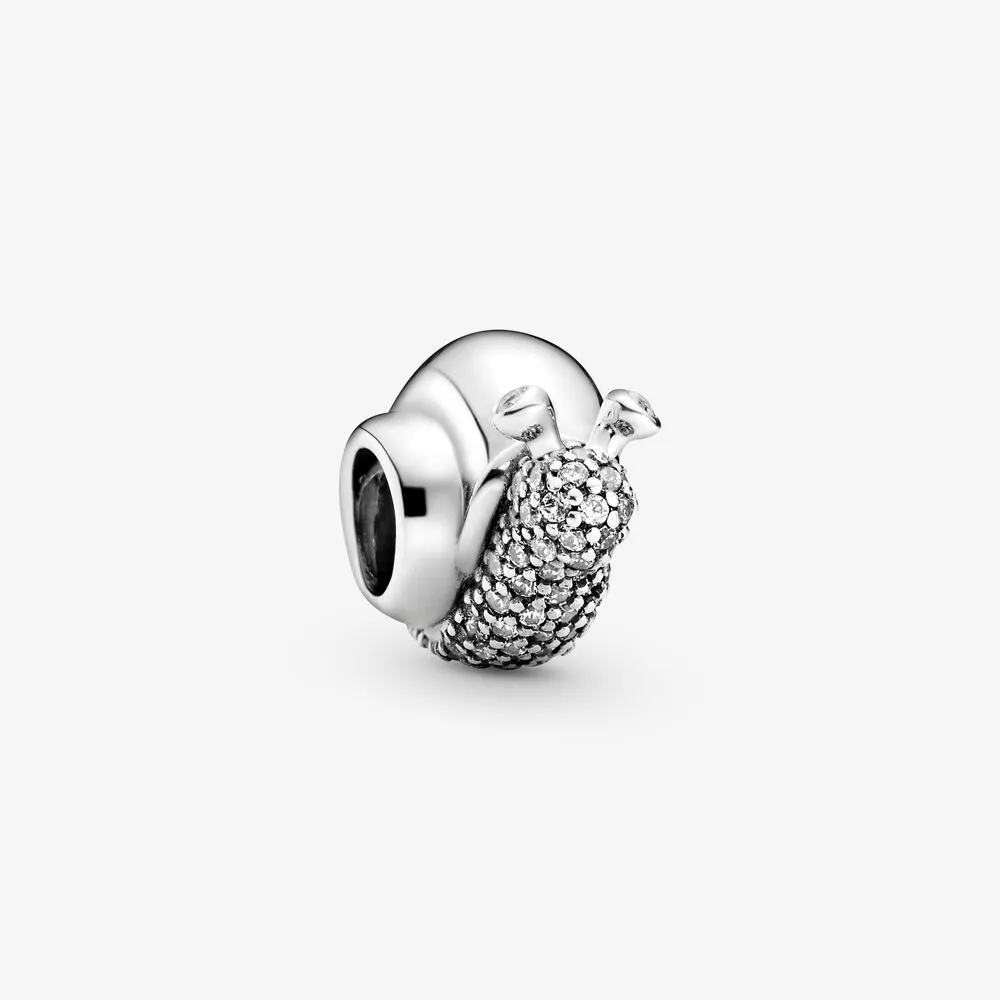 Pav&eacute; Snail Charm
