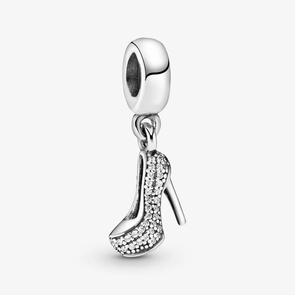 Pav&eacute; Stiletto Shoe Dangle Charm