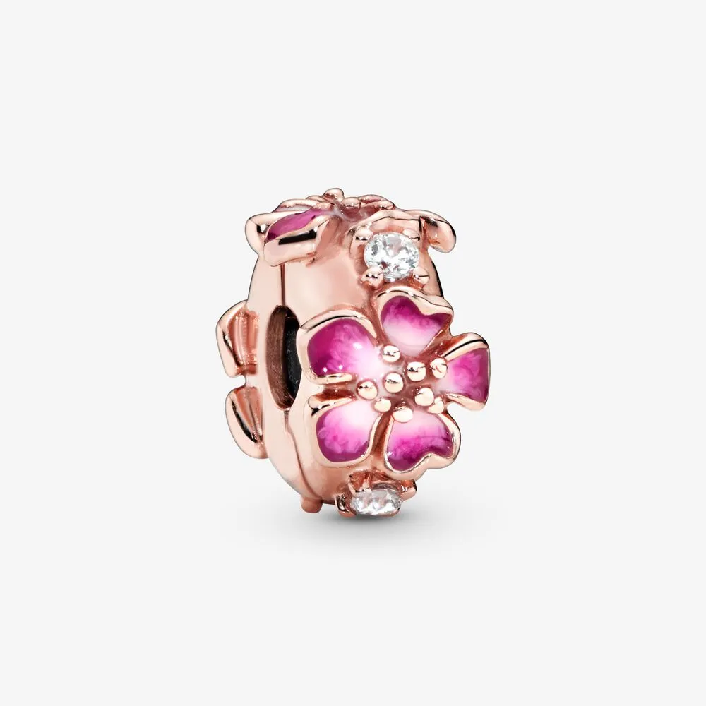 Peach Blossom Flower Clip Charm
