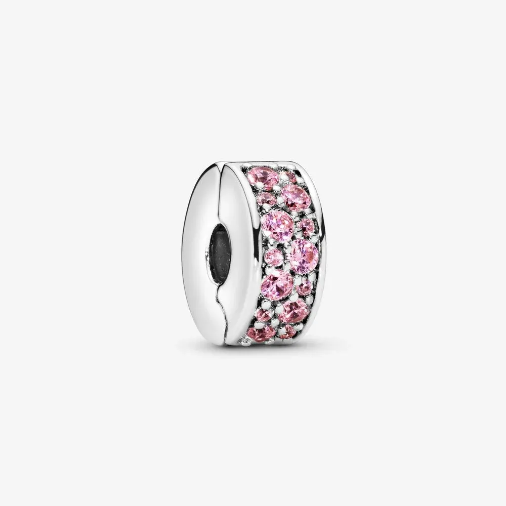 Pink Pav&eacute; Clip Charm