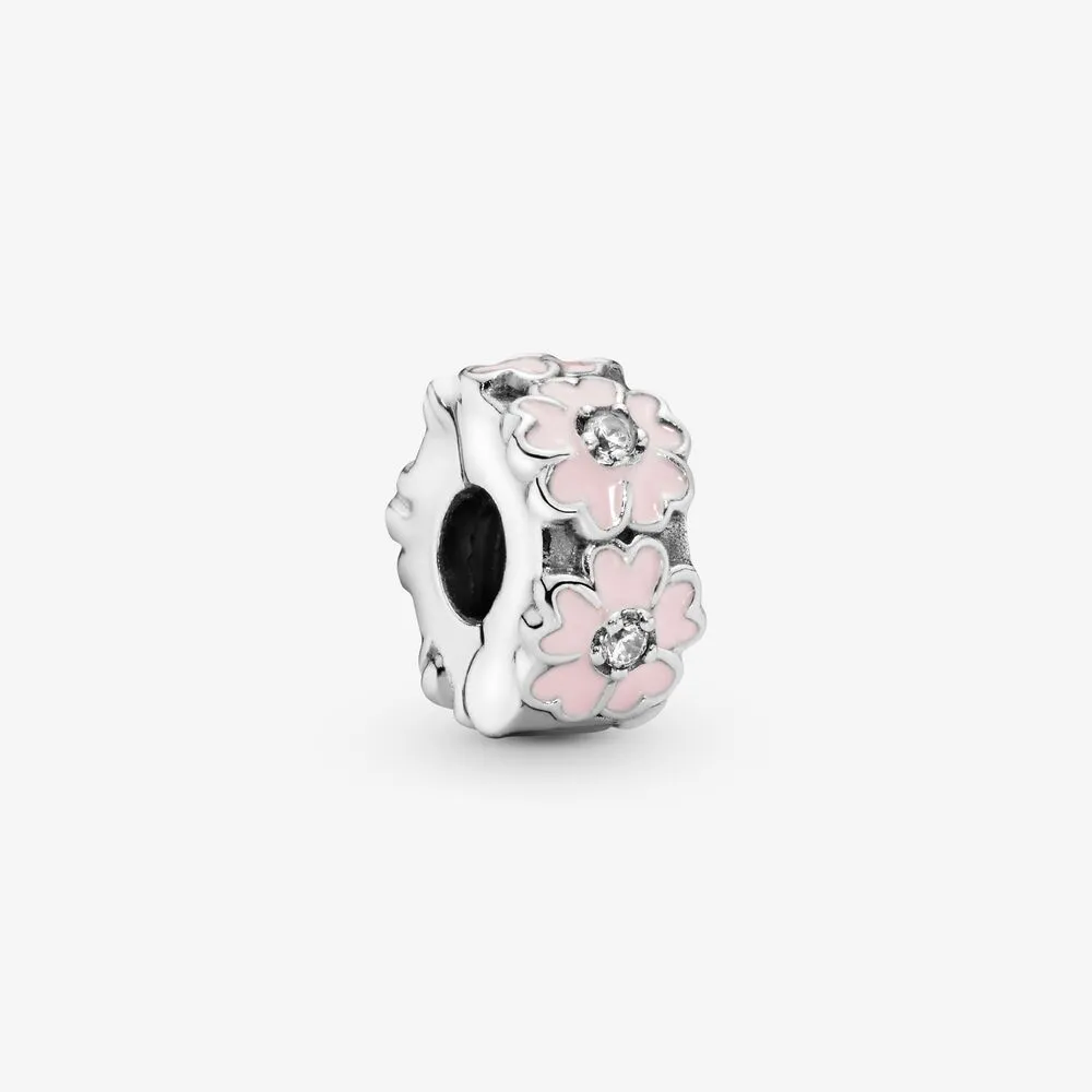 Pink Primrose Flower Clip Charm