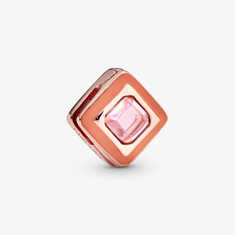 Pink Square Clip Charm