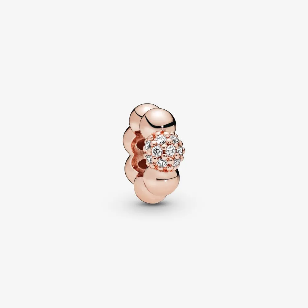 Polished & Pav&eacute; Bead Spacer Charm