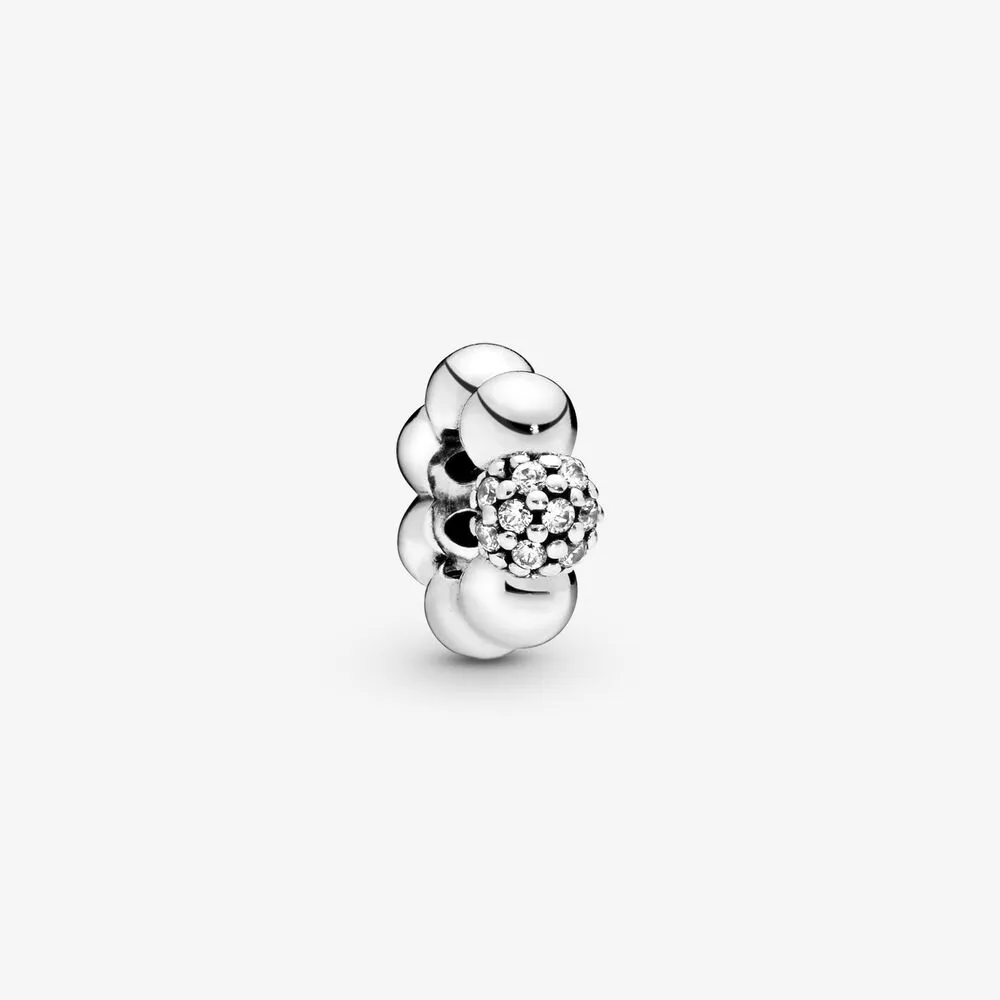 Polished & Pav&eacute; Bead Spacer Charm