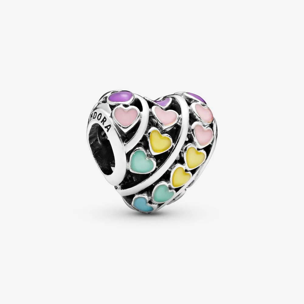 Rainbow Hearts Charm
