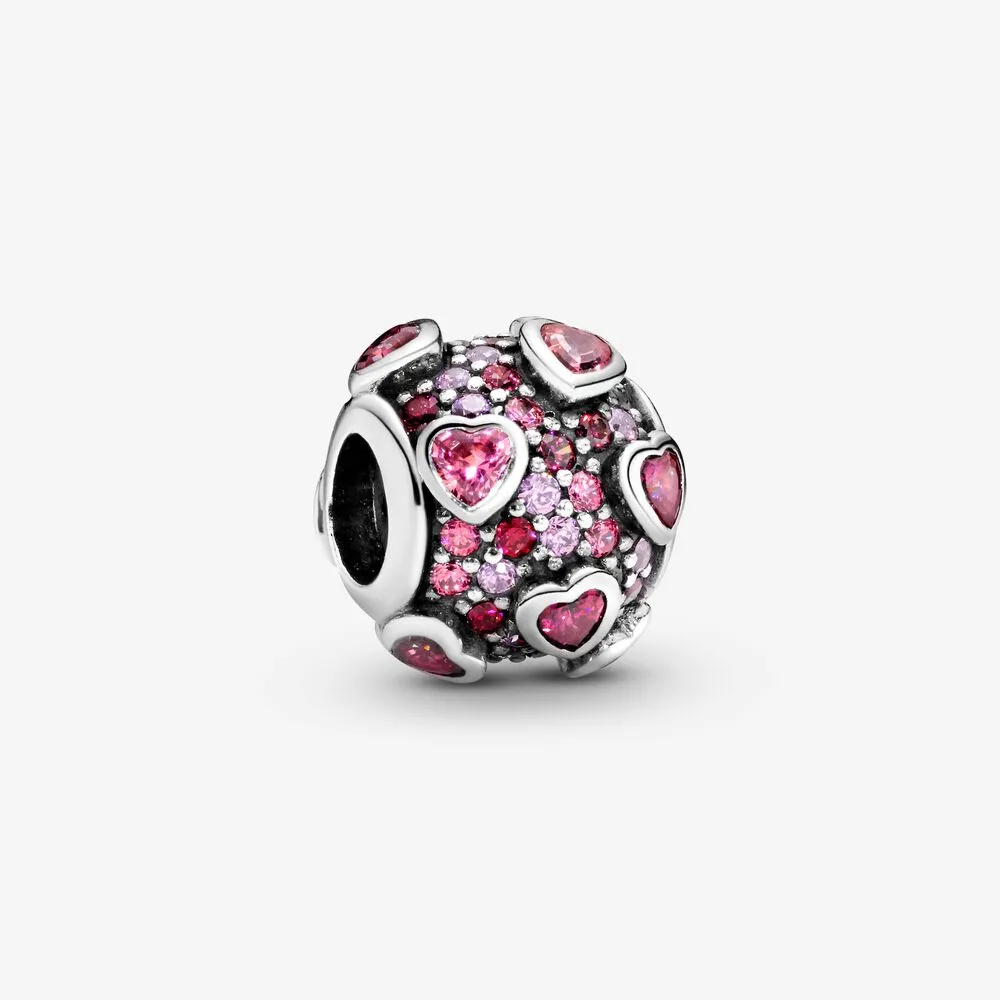 Raised Hearts Pav&eacute; Charm