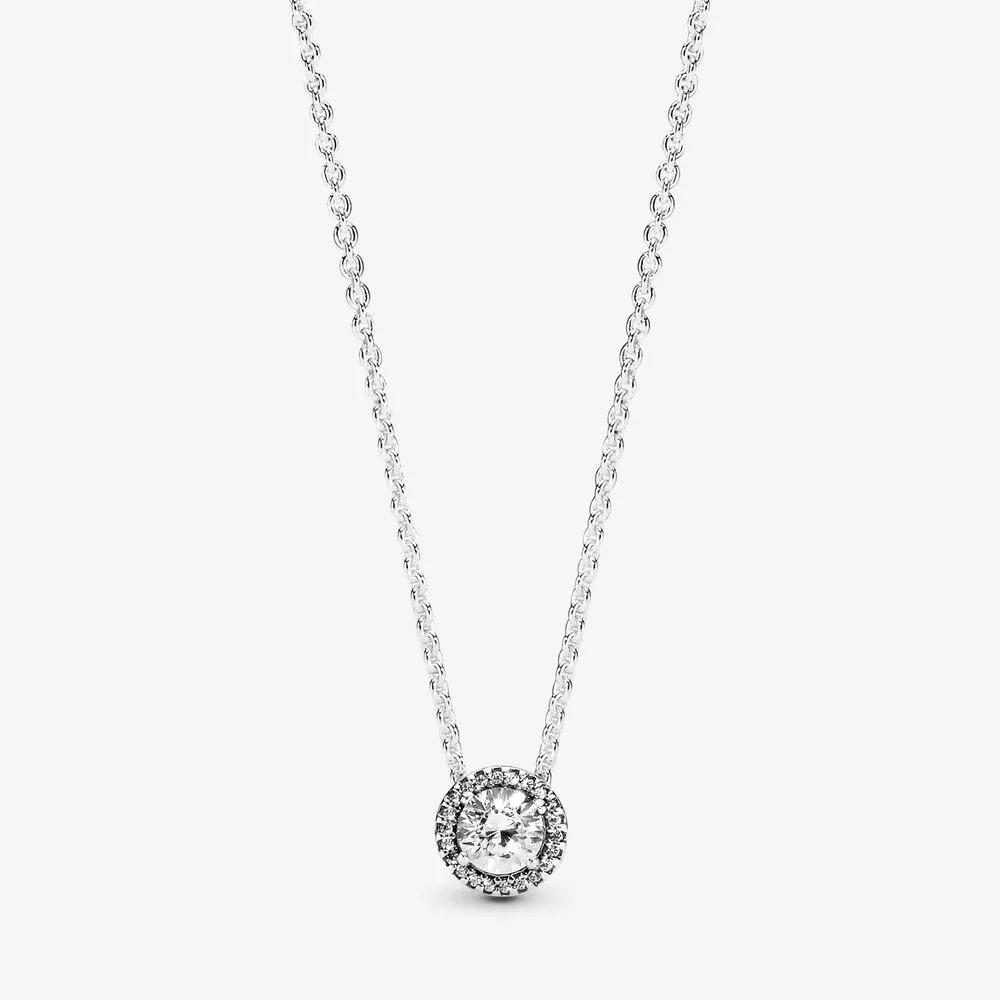 Round Sparkle Halo Necklace