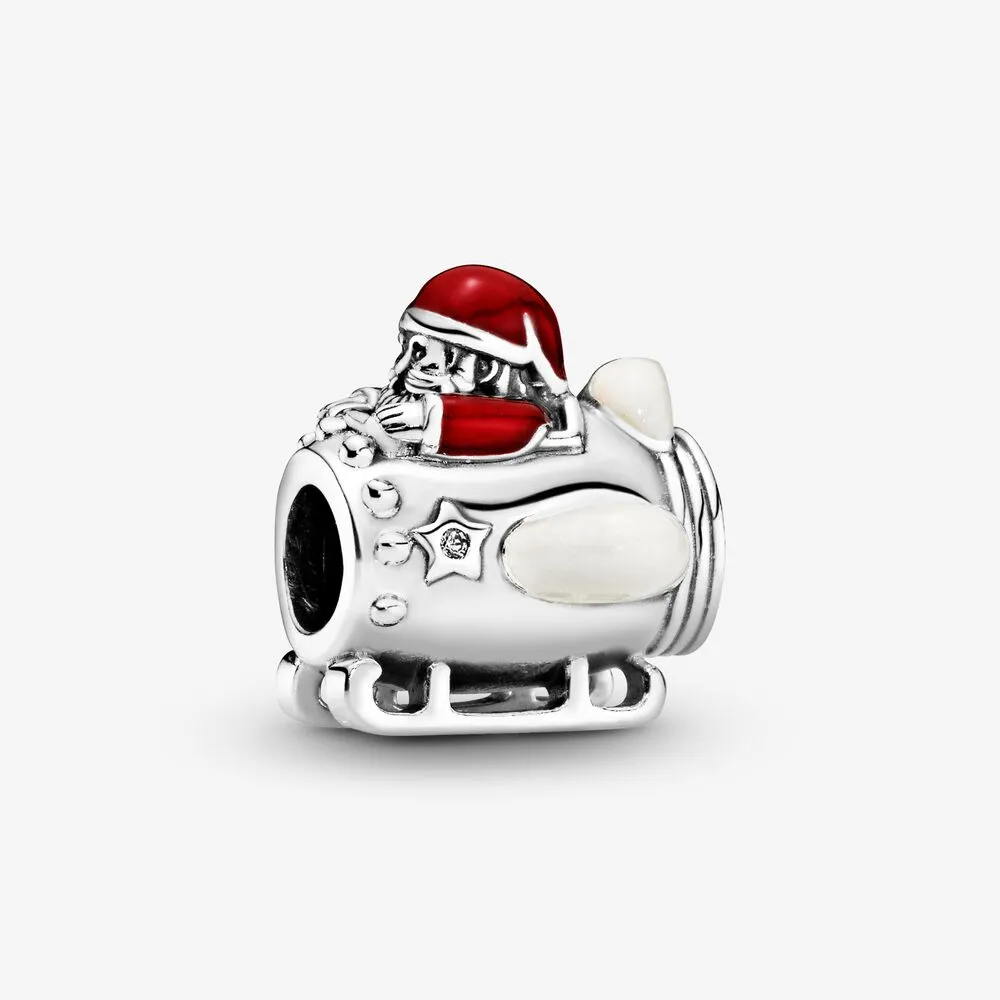 Santa Rocketship Charm