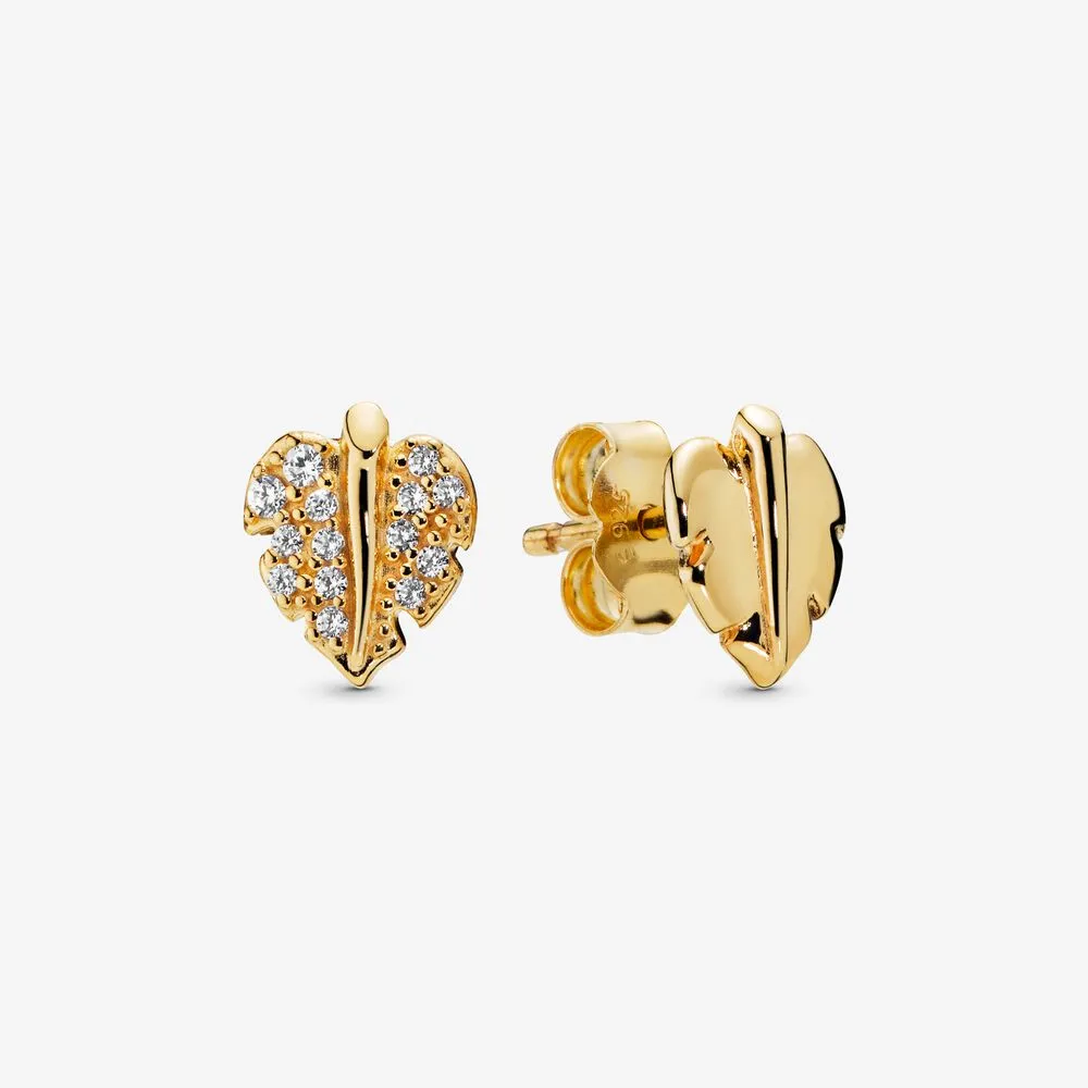 Shining & Sparkling Leaf Stud Earrings