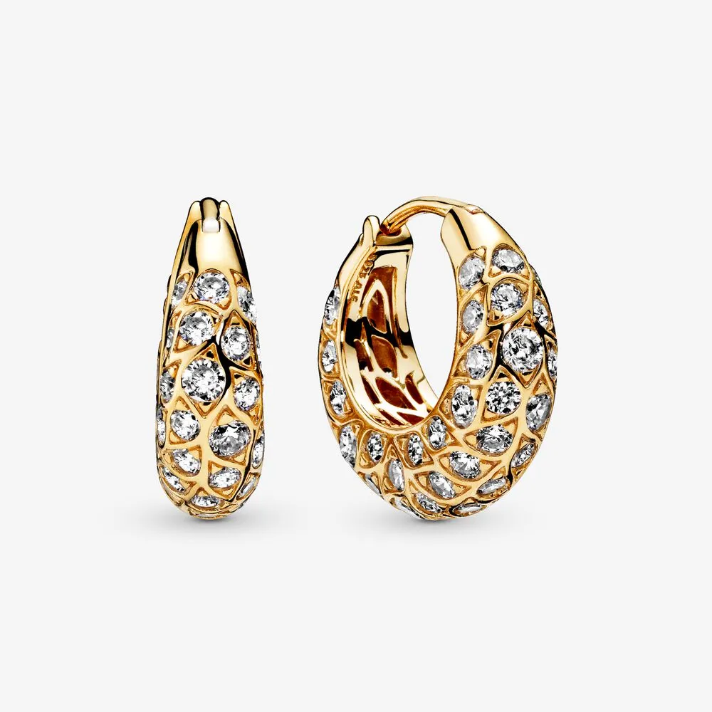 Sparkling Pattern Hoop Earrings