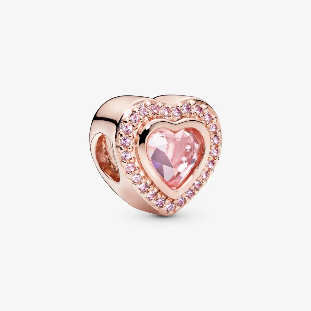 Sparkling Pink Heart Charm