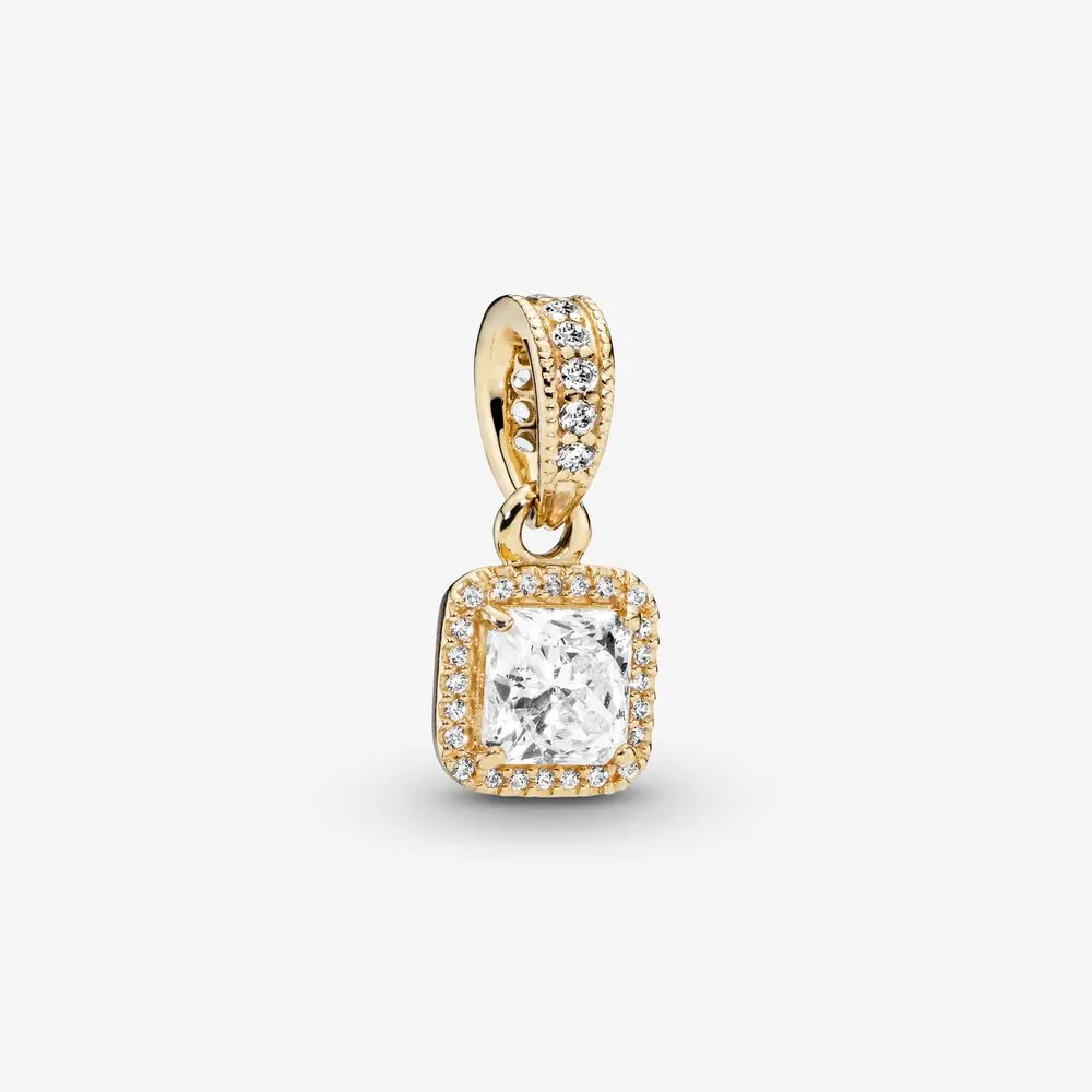 Square Sparkle Halo Pendant