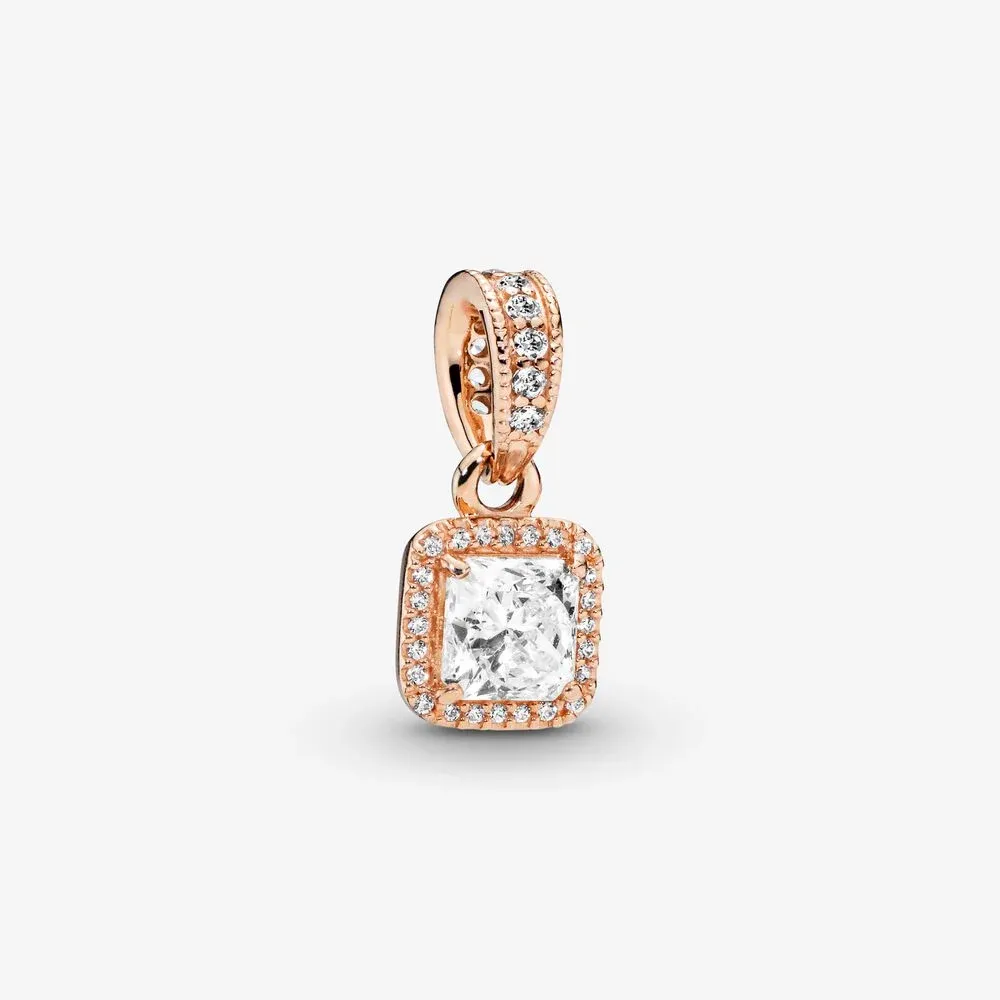 Square Sparkle Halo Pendant
