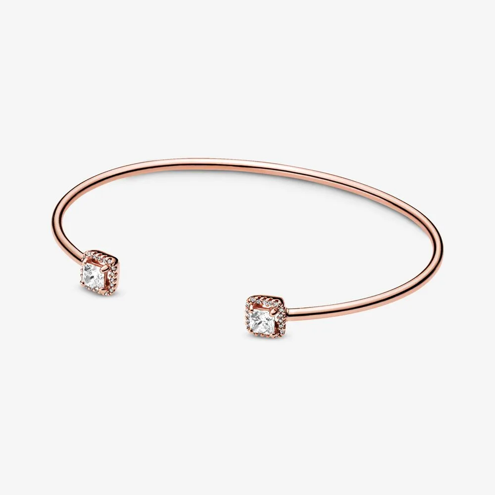 Square Sparkle Open Bangle