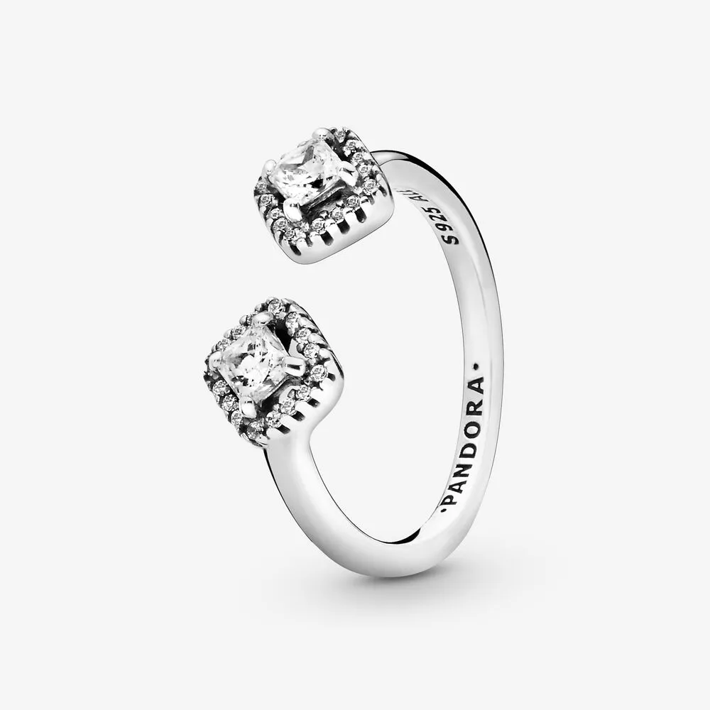 Square Sparkle Open Ring