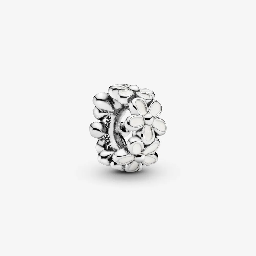 White Daisy Flower Spacer Charm