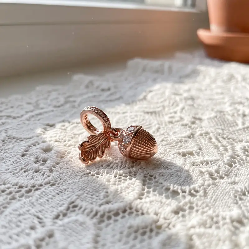 Acorn & Leaf Dangle Charm photo review