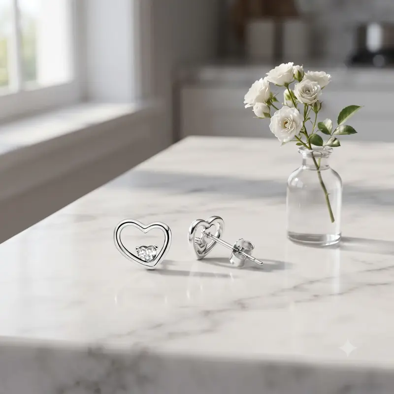 Asymmetrical Heart Stud Earrings photo review