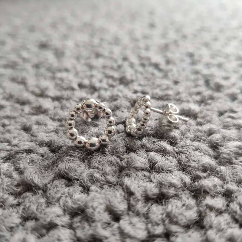 Beaded Circle Stud Earrings photo review
