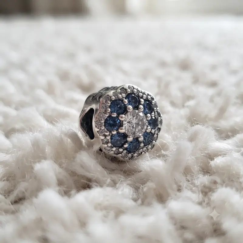 Blue Sparkle Flower Charm photo review