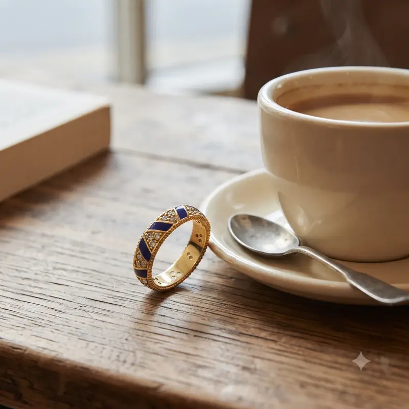 Blue Stripes & Stones Ring photo review