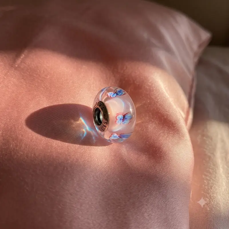 Butterfly Pink Murano Glass Charm photo review